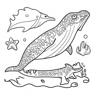 Mosasaurus Pages À Colorier