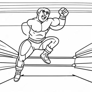 Page A Colorier Lutteuse Wwe Sautant Sur Un Adversaire 72154-59605