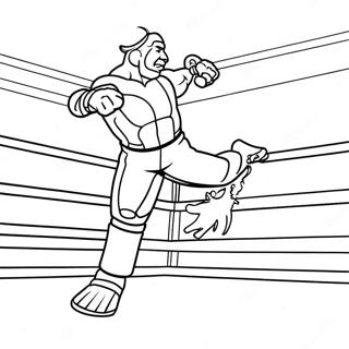 Page A Colorier Lutteuse Wwe Sautant Sur Un Adversaire 72154-59608