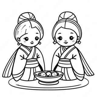 Page A Colorier Des Poupees Traditionnelles Hinamatsuri 72215-59652