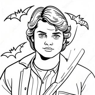 Page A Colorier De Steve Harrington Avec Une Batte 72235-59664