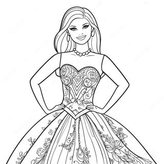 Page A Colorier Barbie Dans Une Robe Scintillante 72285-59701