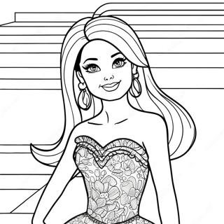 Page A Colorier Barbie Dans Une Robe Scintillante 72285-59702