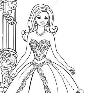 Page A Colorier Barbie Dans Une Robe Scintillante 72285-59703