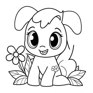 Page A Colorier De Pomme Fleur Mignonne Avec Des Fleurs 72445-59830