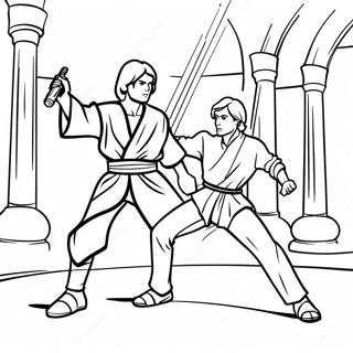 Page A Colorier De Jeune Jedi En Duel De Sabres Laser 72475-59854