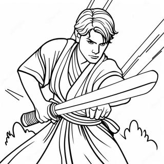 Page A Colorier De Jeune Jedi En Duel De Sabres Laser 72475-59855