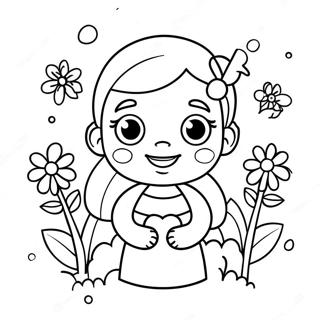 Page A Colorier Cute Alexa Avec Fleurs 72645-59989