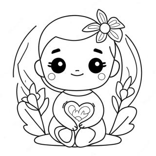 Page A Colorier Cute Alexa Avec Fleurs 72645-59992