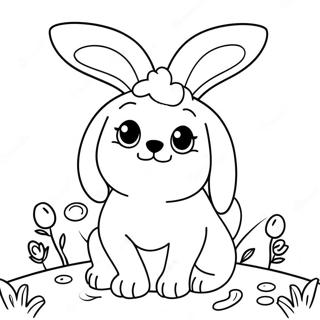 Page A Colorier De Mignon Chien De Paques Avec Des Oreilles De Lapin 72665-60006