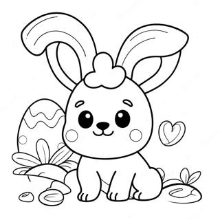 Page A Colorier De Mignon Chien De Paques Avec Des Oreilles De Lapin 72665-60008