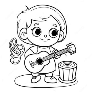 Page A Colorier Juin De Little Einsteins Jouant Avec Des Instruments De Musique 72835-60139