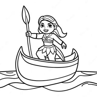 Page A Colorier De Moana Naviguant Sur Un Canoe 72-62