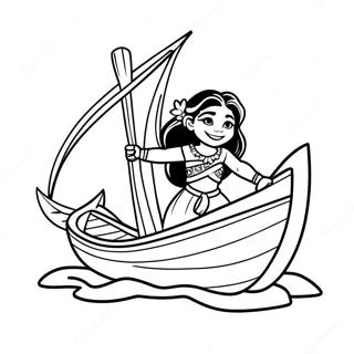 Page A Colorier De Moana Naviguant Sur Un Canoe 72-64