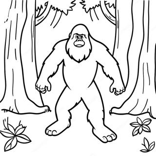 Page A Colorier Sasquatch Furtif Dans La Foret 73135-60382