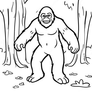 Page A Colorier Sasquatch Furtif Dans La Foret 73135-60383