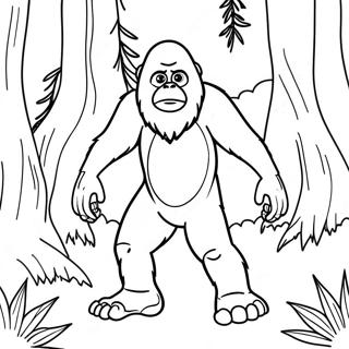 Page A Colorier Sasquatch Furtif Dans La Foret 73135-60384