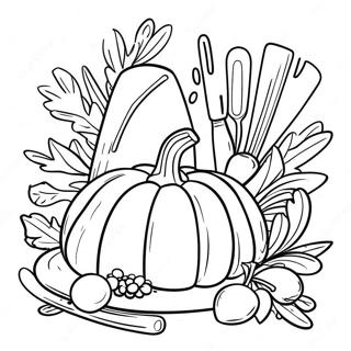 Page A Colorier De La Celebration De Thanksgiving Avec Des Instruments 73155-60393