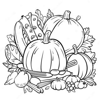 Page A Colorier De La Celebration De Thanksgiving Avec Des Instruments 73155-60394