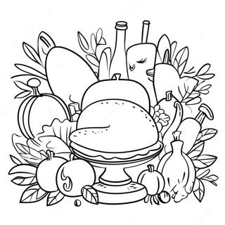 Page A Colorier De La Celebration De Thanksgiving Avec Des Instruments 73155-60395