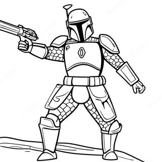 Page A Colorier Jango Fett En Armure De Combat 73225-60451