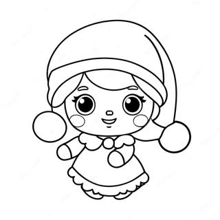 Page A Colorier De La Poupee Lol Mignonne Avec Un Chapeau De Noel 73385-60577