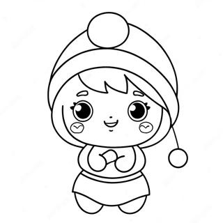 Page A Colorier De La Poupee Lol Mignonne Avec Un Chapeau De Noel 73385-60578