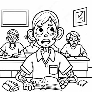 Page A Colorier Etudiant Zombie En Classe 73425-60613