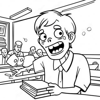 Page A Colorier Etudiant Zombie En Classe 73425-60614