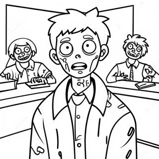 Page A Colorier Etudiant Zombie En Classe 73425-60615