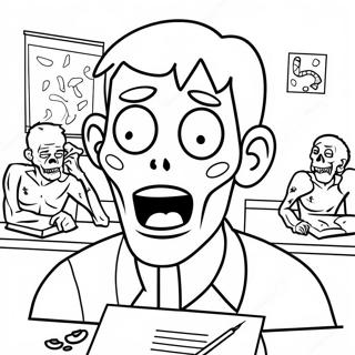 Page A Colorier Etudiant Zombie En Classe 73425-60616