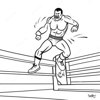 Page A Colorier Lutteur Wwe Sautant Sur Un Adversaire 73465-60642