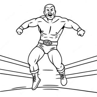 Page A Colorier Lutteur Wwe Sautant Sur Un Adversaire 73465-60643