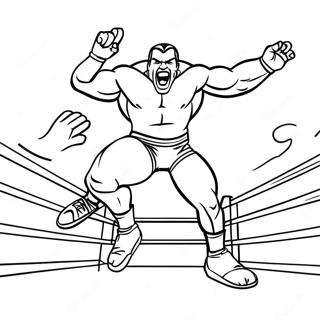 Page A Colorier Lutteur Wwe Sautant Sur Un Adversaire 73465-60644