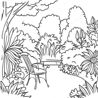 Page A Colorier De Scene De Jardin De Renoir 73646-60781