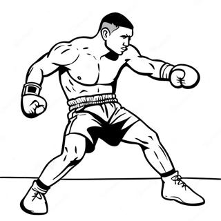 Page A Colorier De Champion De Boxe En Action 7375-5999