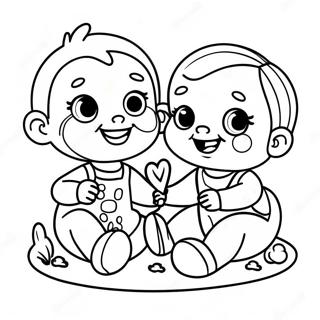 Page A Colorier De Bebes Jouant Avec Des Jouets 73775-60890