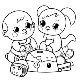 Page A Colorier De Bebes Jouant Avec Des Jouets 73775-60891