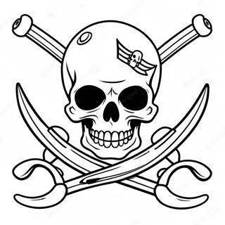 Page A Colorier Du Drapeau Pirate Avec Skull Et Os Croises 73825-60923