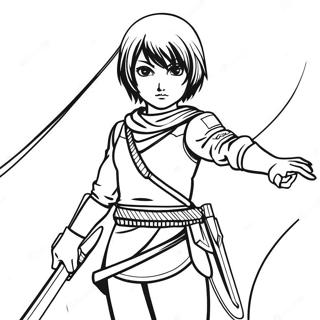 Page A Colorier De Mikasa En Tenue De Combat 73846-60945