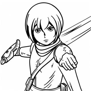 Page A Colorier De Mikasa En Tenue De Combat 73846-60946