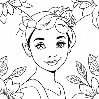 Page A Colorier De La Mignonne Audrey Avec Des Fleurs 73926-61009