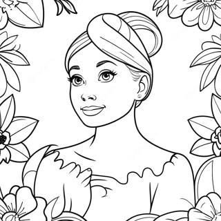 Page A Colorier De La Mignonne Audrey Avec Des Fleurs 73926-61011