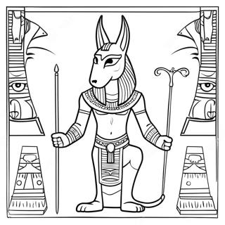 Page A Colorier Anubis Avec Des Artefacts Egyptiens 74016-61114