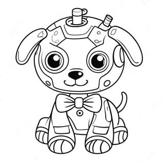 Page A Colorier Un Chien Robot Mignon Avec Un Noeud Papillon 74076-61127