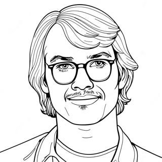 Page A Colorier Portrait Effrayant De Jeffrey Dahmer 74116-61157