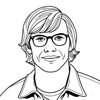 Page A Colorier Portrait Effrayant De Jeffrey Dahmer 74116-61158