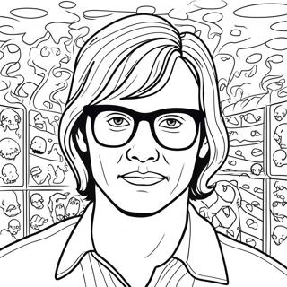 Page A Colorier Portrait Effrayant De Jeffrey Dahmer 74116-61159