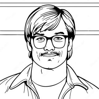 Page A Colorier Portrait Effrayant De Jeffrey Dahmer 74116-61160