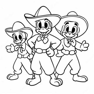 Trois Caballeros Pages À Colorier